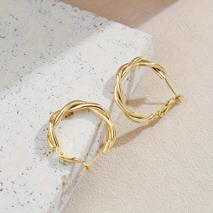 Vintage Style Twisted Hoop Earrings for Women